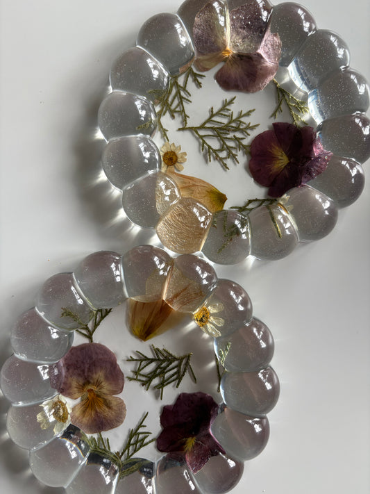 Purple Bubble Coaster Pair